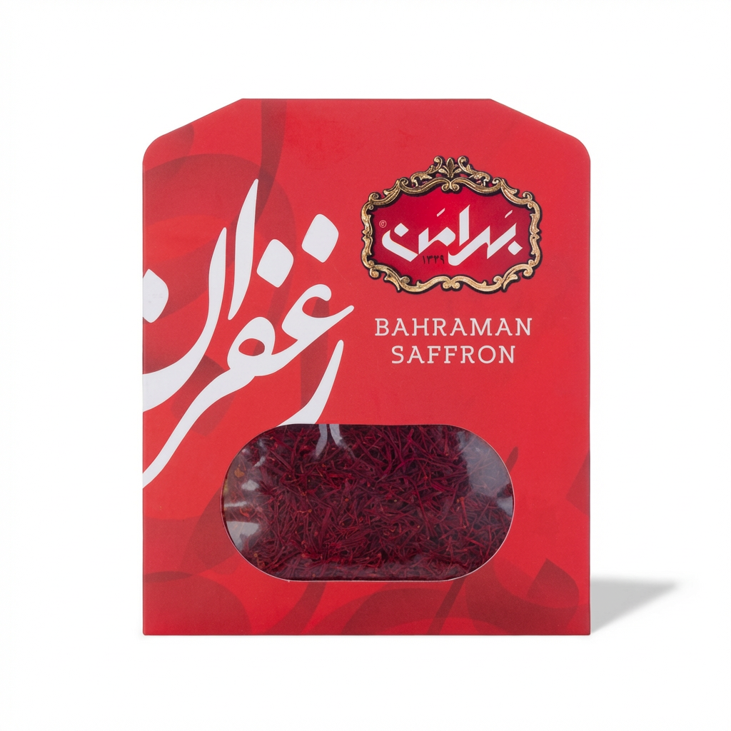 زعفران بهرامن اصل بسته بندی رسمی